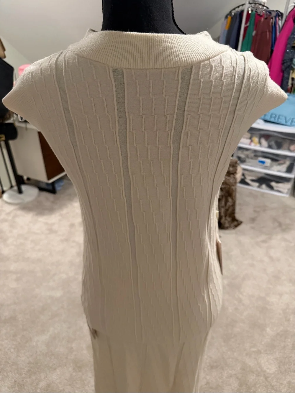 Cyrus Cream Knit Midi Skirt